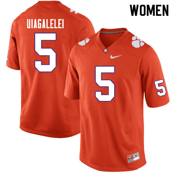 Women #5 D.J. Uiagalelei Clemson Tigers College Football Jerseys Sale-Orange - Click Image to Close